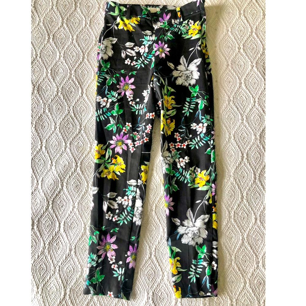 🌷🌷🌷 Black floral ankle trousers pants for spring